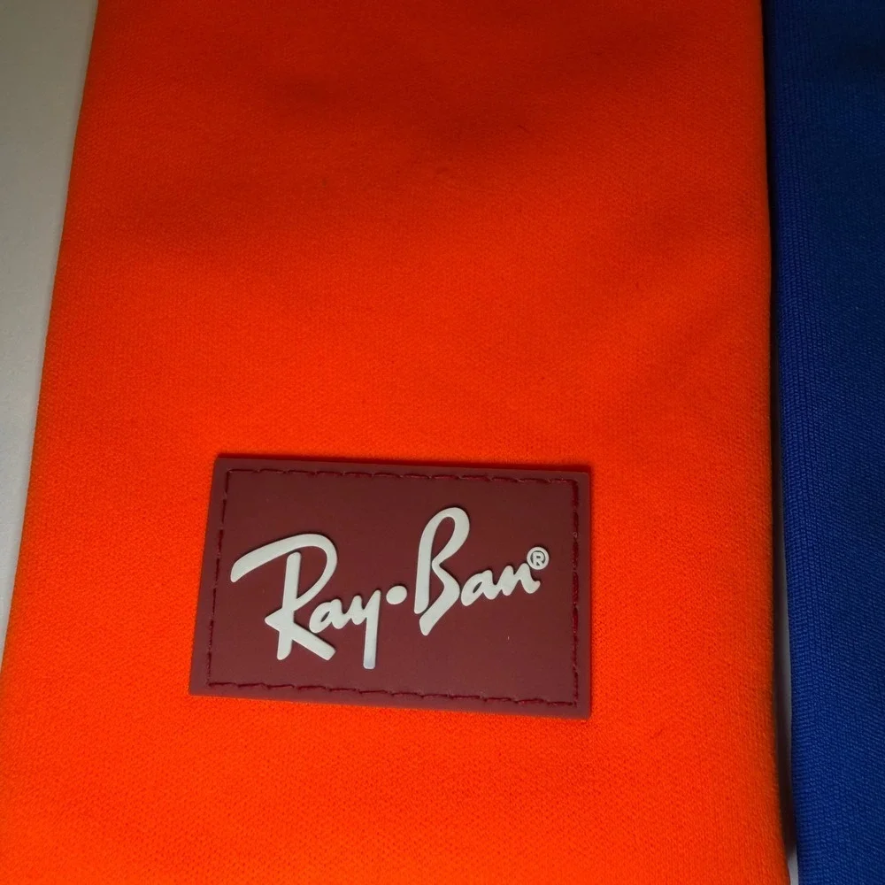 Ray-Ban Sunglasses Pouch Set of 2 Orange and Blue Soft Drawstring Cases kids